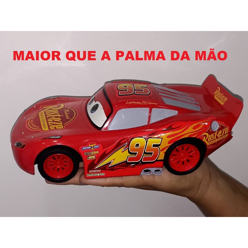 Carrinho Mcqueen Controle Remoto Recarregável + Pilhas