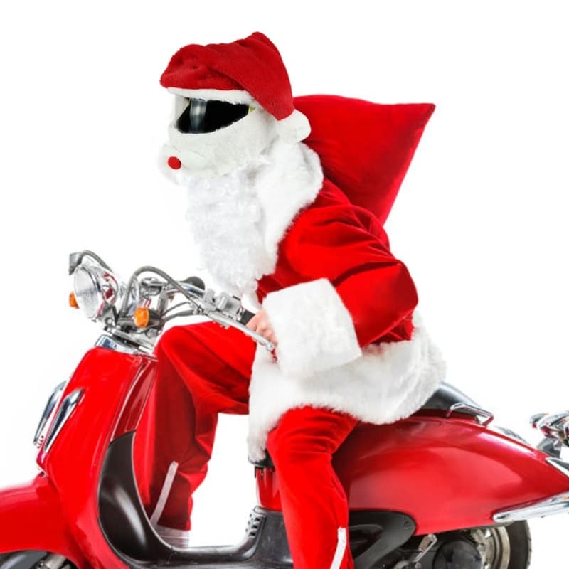 Kellnny Motocicleta Capacete Completo Capa De Pelúcia Adulto Natal Inovador Acessórios Moto Proteção Poeira Chapéu