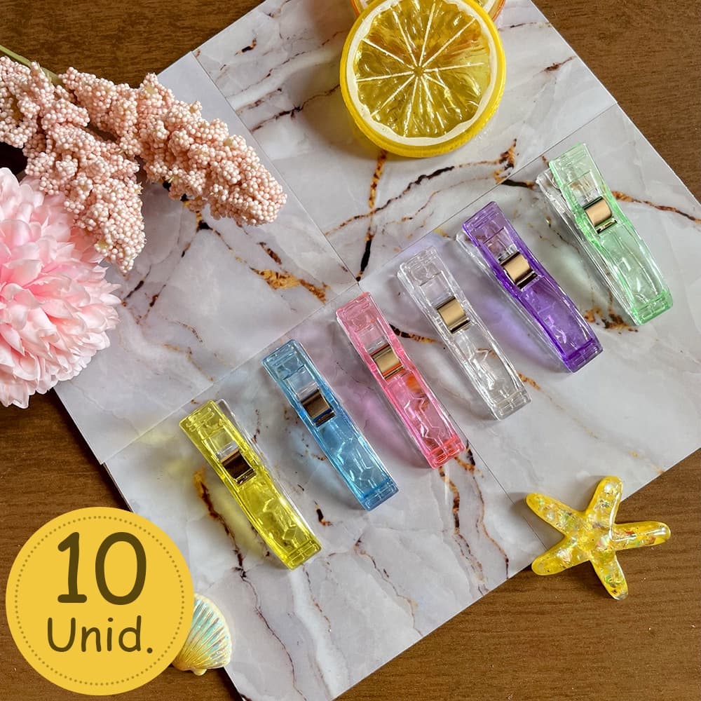 10 Prendedores de Tecido Grande 5cm Clips Tecido Patchwork