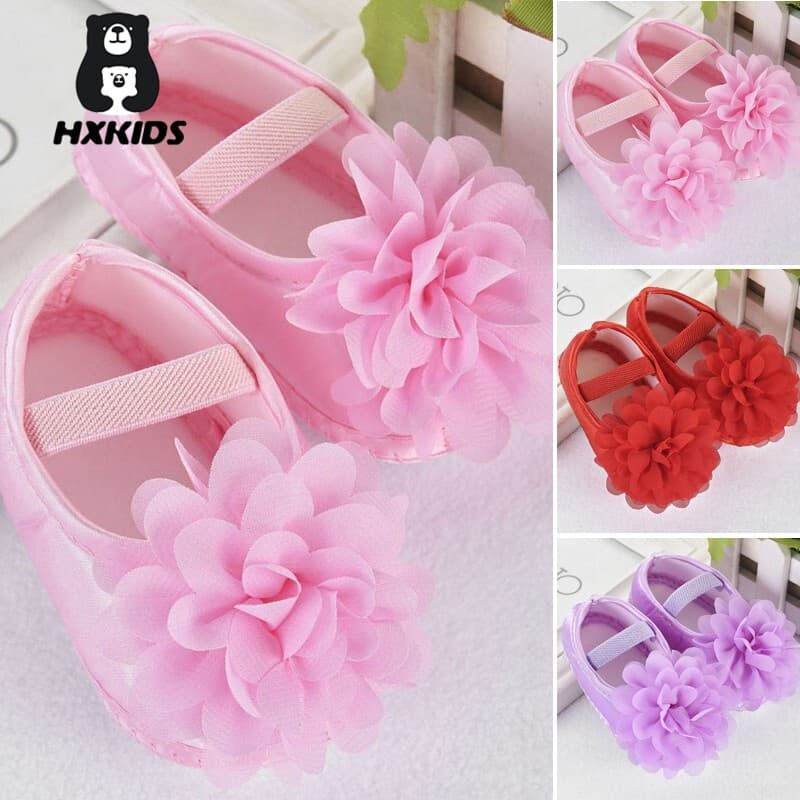 Sapatos De Bebê Chiffon Flower Baby Girl Verão Recém-Nascidos Meninas Primeiro Andadores