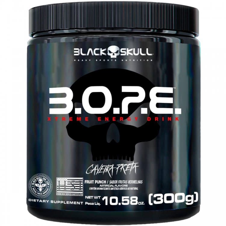 Bope Pre Treino - 300g - Black Skull (Auxilia o Aumento da Força e o Desenvolvimento Muscular)