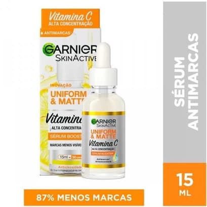 Sérum Garnier Uniforme & Matte Vitamina C Antimarcas Soro Facial 15ml