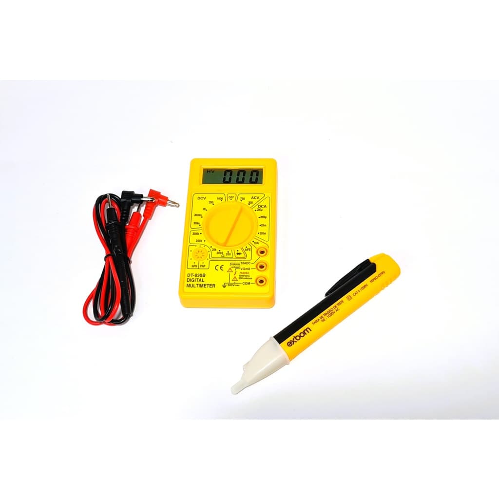 MULTIMETRO DIGITAL COM BATERIA INCLUSA + CANETA TESTE CORRENTE ELÉTRICA