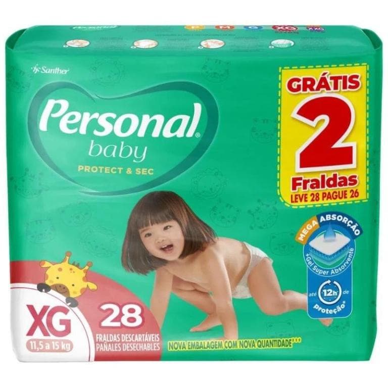Fralda Personal Econômia XG Leve 28 Pague 26 Fraldas