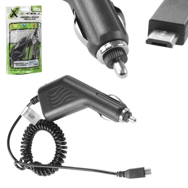 Kit 10 Carregador Veicular Micro Usb Cabo Espiral V8 Galax