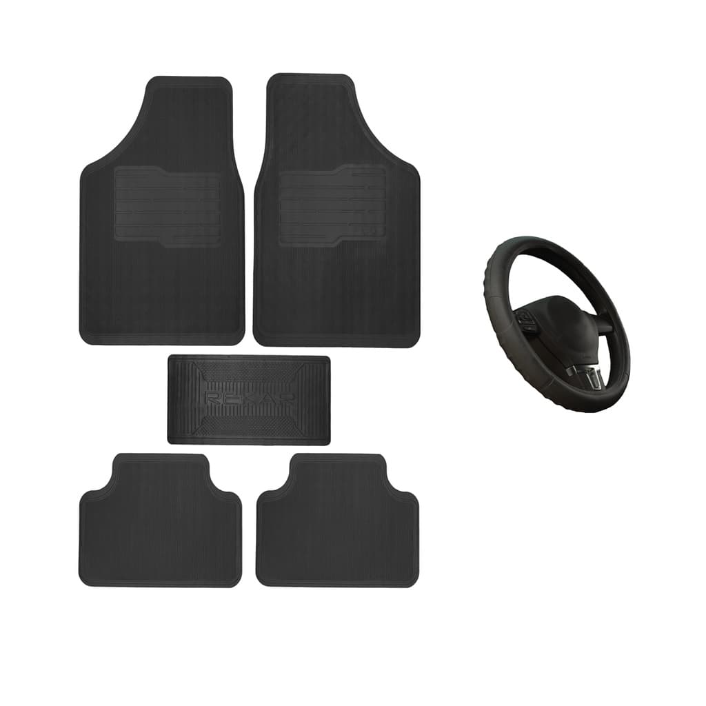 Tapete Automotivo Borracha Universal + Capa de Volante Todas as Marcas