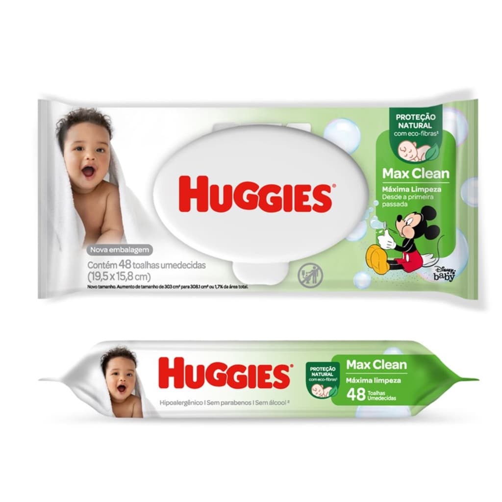 Toalhas Umedecidas Huggies Max Clean Com 48 Unidades