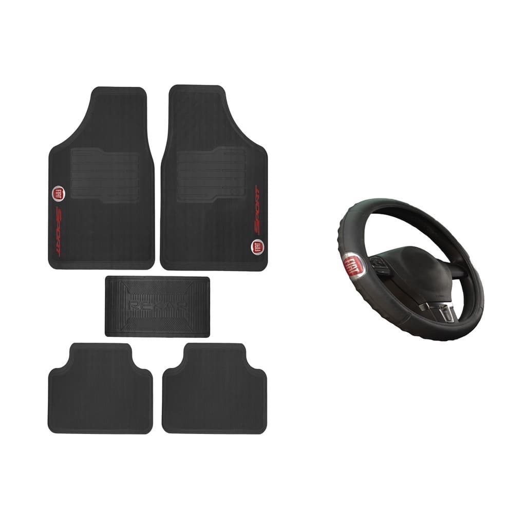 Kit Tapete Automotivo Fiat + Capa de Volante Fiat Todos os Modelos