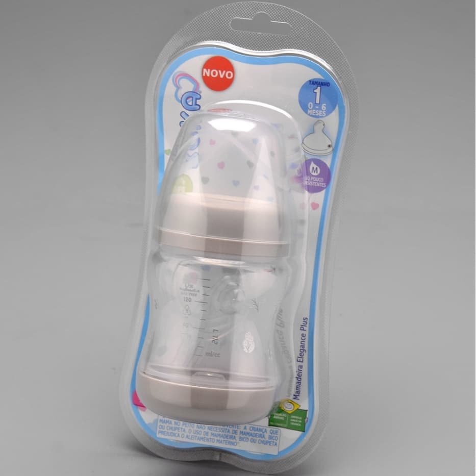 Mamadeira Elegance Plus Orto 150ml Cinza - Kuka