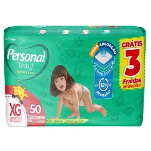 Fralda Personal Baby Hiper pacote XG De 11,5kg à 15kg