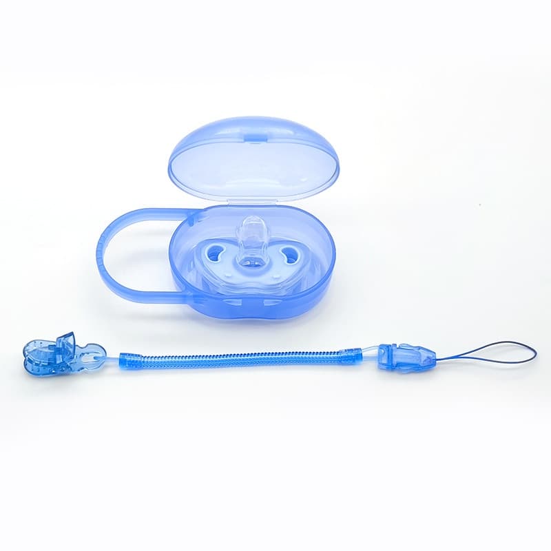 Pacifier + box + rope De 3 Peças Cabeça Plana Redonda Diária E Noturna Maçã Em Forma De Leite Artificial Suave Sem Bisfenol A