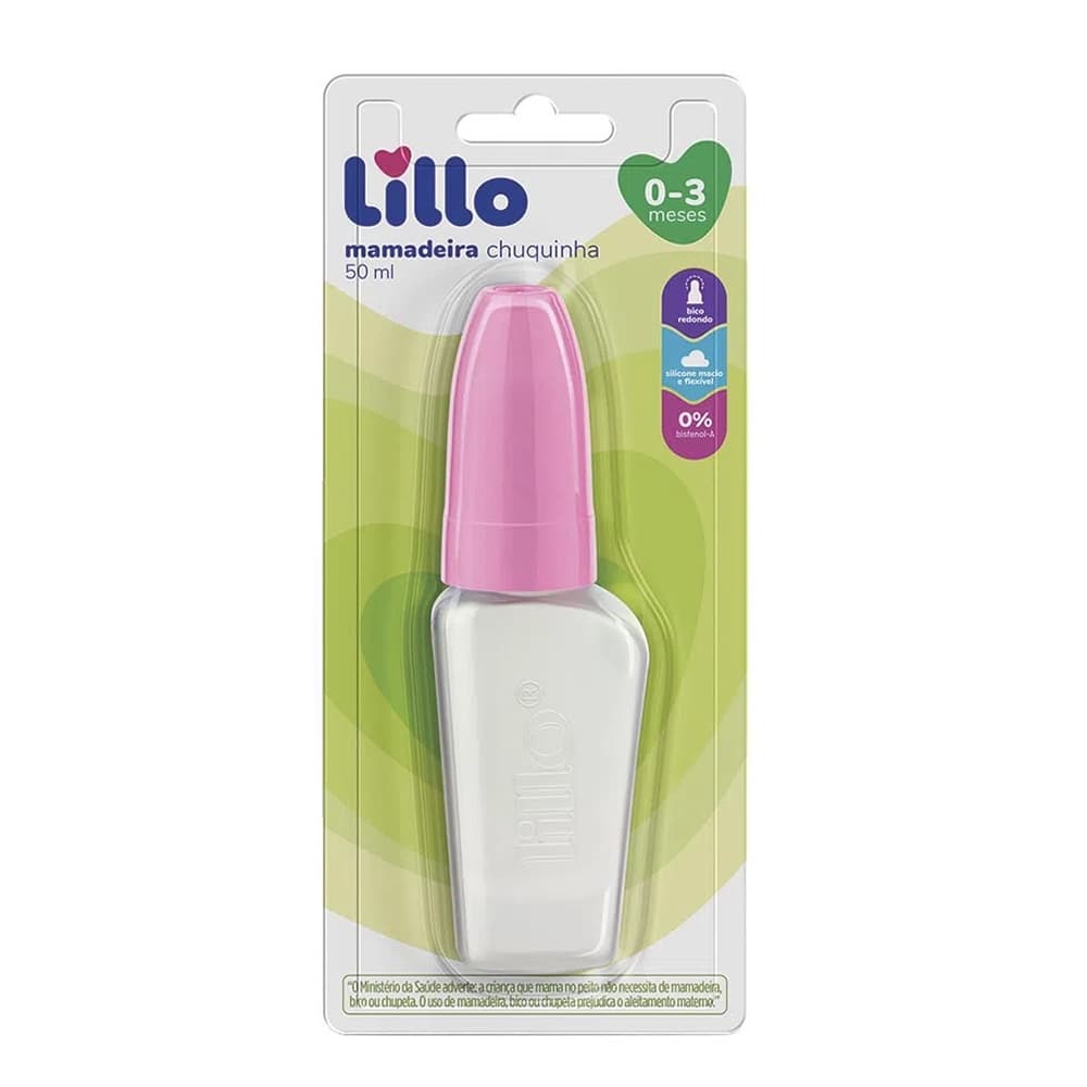 Mamadeira Rosa Miniform Silicone 50ml - Lillo