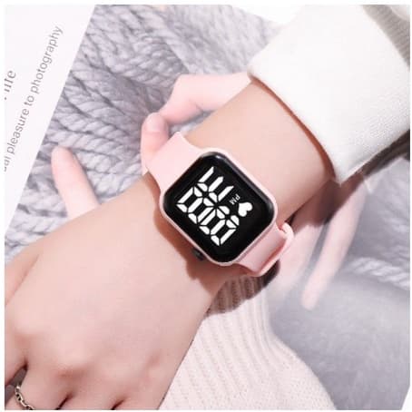 Relógio Digital Smartwatch Led A Prova D'água Rosa Rose Feminino Relógio Para Mulher 223