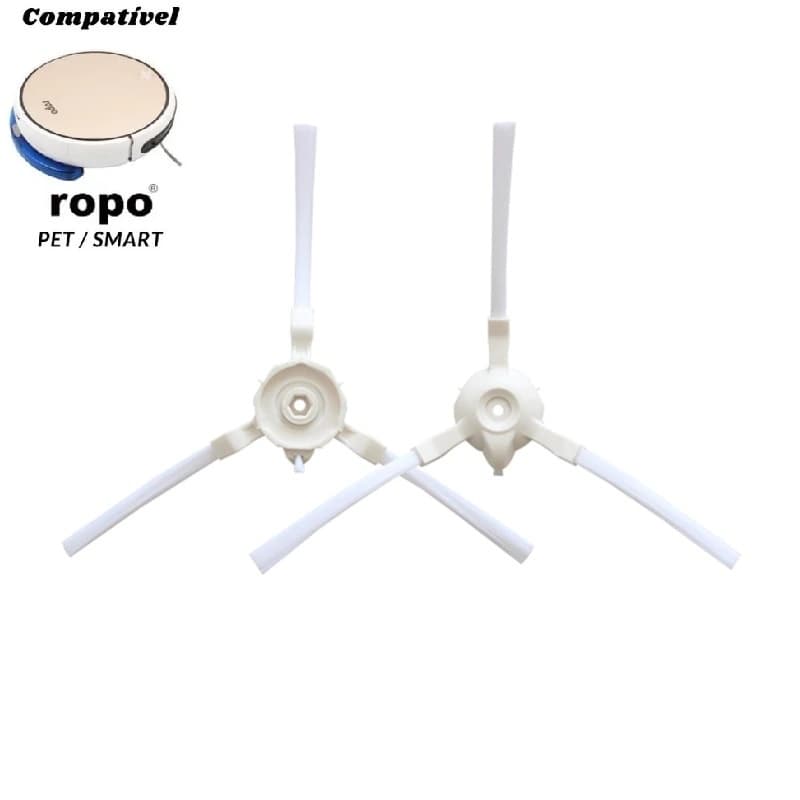 Escovas Laterais Para Aspirador Ropo Smart, Ropo Pet e Aspirador Isweep X3 Brancas
