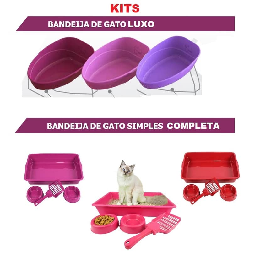 Caixa De Areia Luxo Bandeja Sanitária para gato Premium - Opções