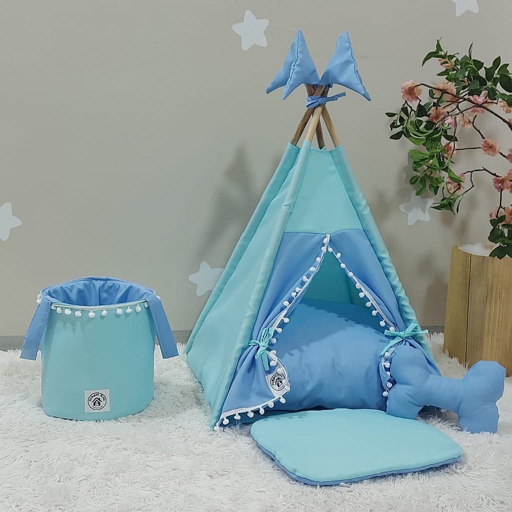 Cabana Pet Cesto Organizador De Brinquedos Kit Capa Almofada Pet Casinha Cama