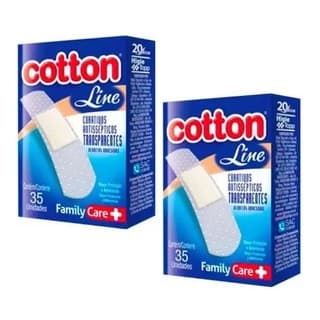 KIT C/2 CURATIVOS COTTON TRANSPARENTE COM 35 UNIDADES