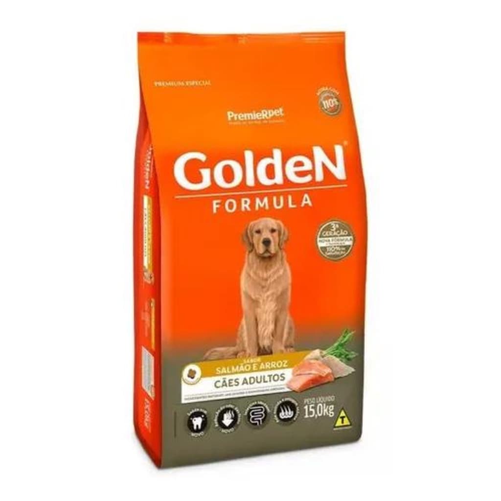 Golden Ração Para Cachorro Adulto Salmão E Arroz 15kg