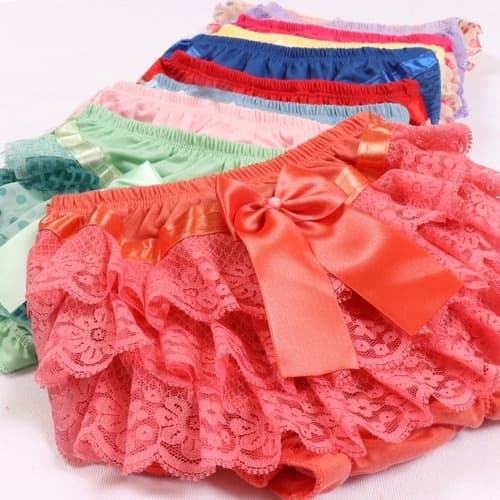 Kit 5 Calcinhas Infantil Babado Fofa Renda Babadinho Cobre Fralda