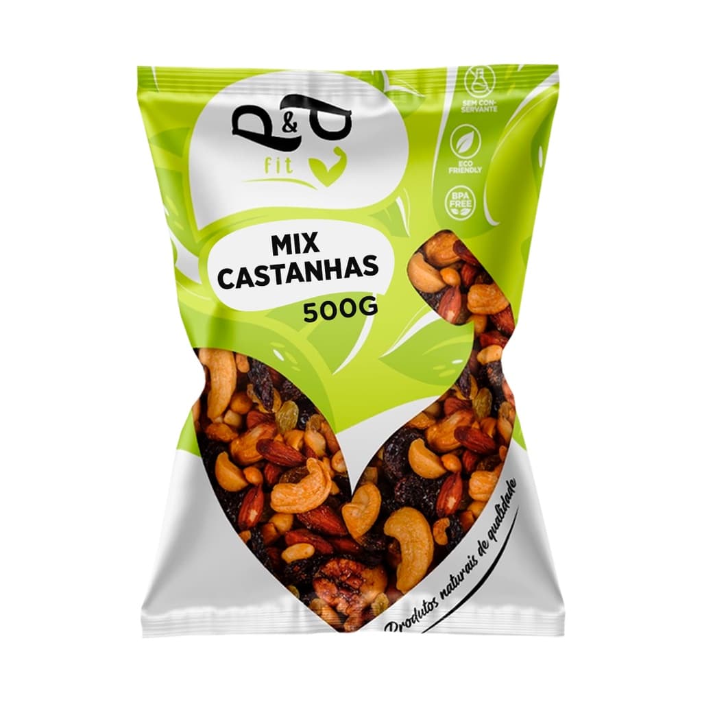 Mix de Castanhas P&P - Lanche Saudável com Castanha do Pará, Caju, Amêndoa, Nozes, Uva Passa, Gojiberry e Amendoim Torrado