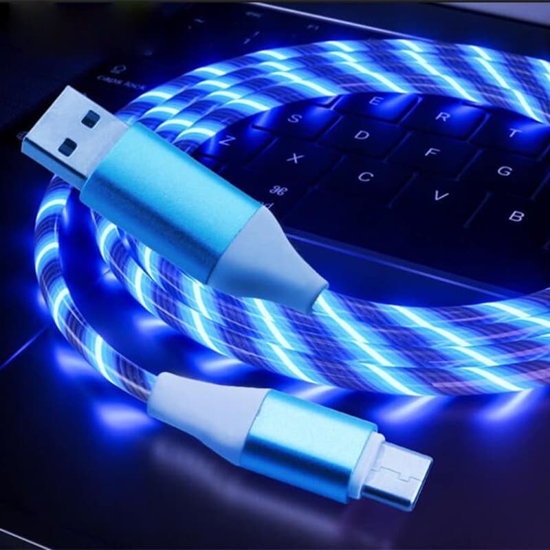 Cabo De Carregamento Rápido Com Luz LED USB Android/C Modelo Huawei Redmi iPhone