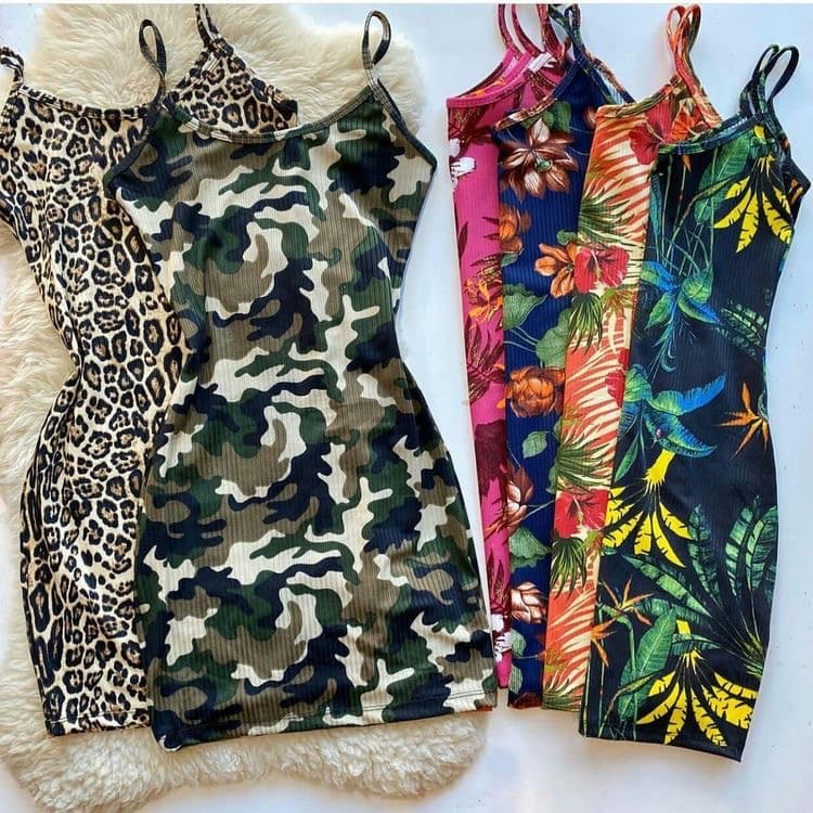 Kit 3 vestidos tubinho alcinha