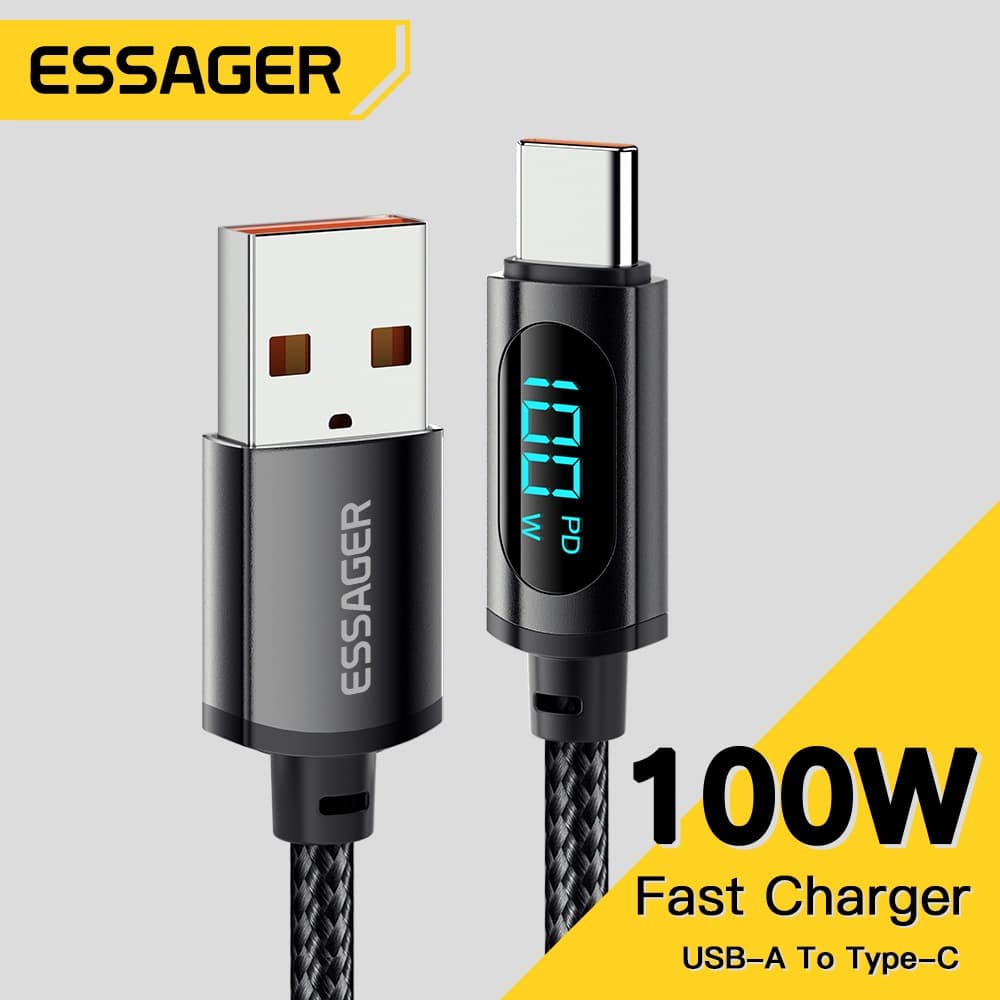 Essager 7A Cabo USB De 100W Para Tipo C Display Digital QC PD Carregador Rápido Samsung Realme
