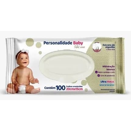 Lenço Umedecido Personalidade Baby Total Care com 100 unidades