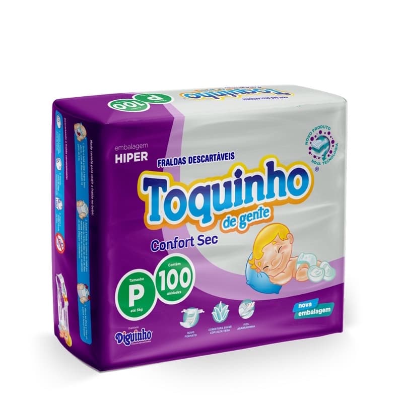 Fralda Descartável Infantil Toquinho De Gente Confort Hiper  P