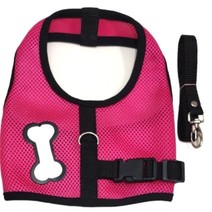 Peitoral pet coleira com guia para cachorros pequeno médio porte, Colete com Guia para cachorro.
