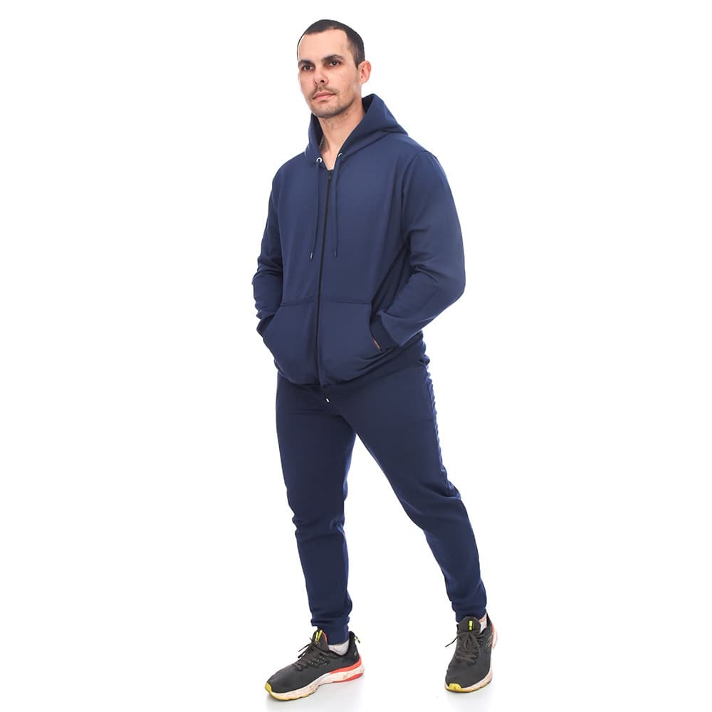 Conjunto Moletom Adulto: Blusa de Moletom C/ Zíper e Calça Unissex