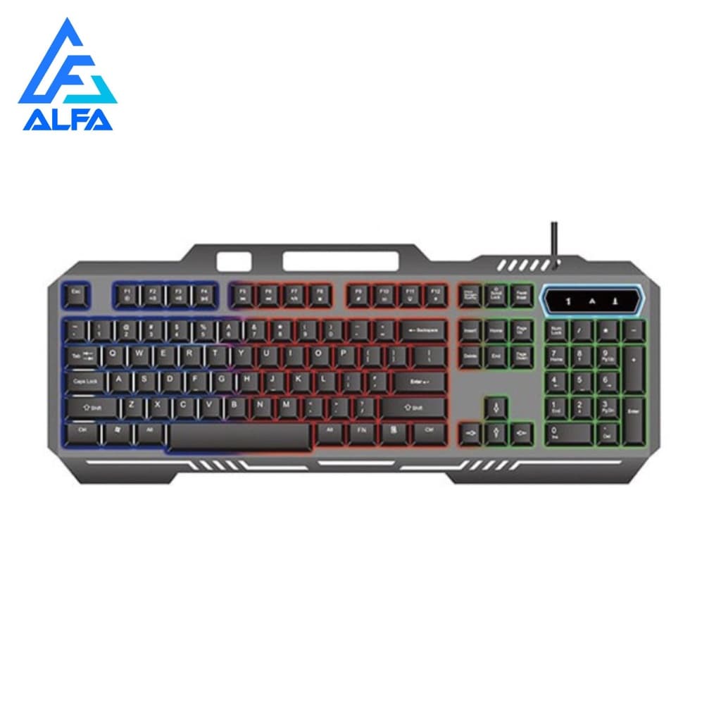 Teclado Gamer Semi Mecânico LED RGB Pode Colocar Celular