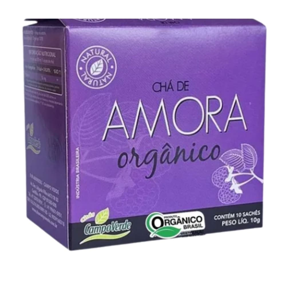 Chá de Amora Orgânico Certificado (10 Sachês) Campo Verde