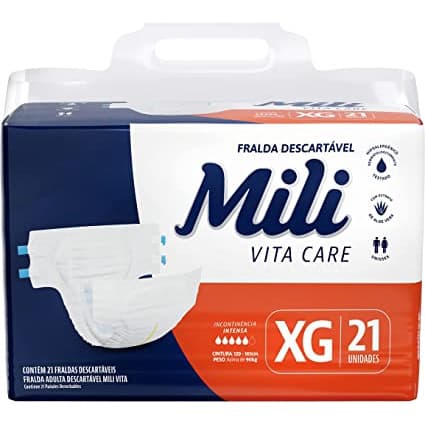 Fralda Adulto MILI VITA CARE NOTURNA Tamanho XG pacote com 21 unidades