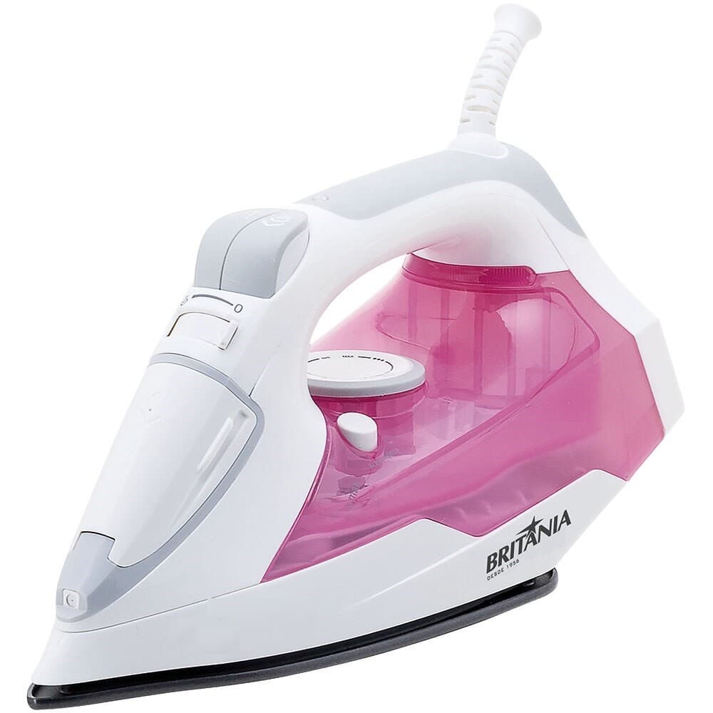 FERRO DE PASSAR A VAPOR BRITANIA BRANCO/ROSA