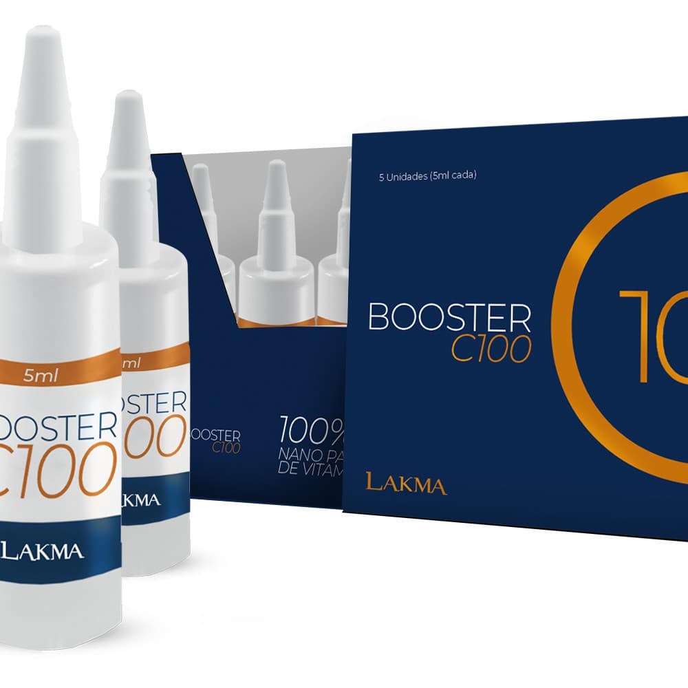 5 Ampolas Vitamina C 100% Com Ozônio - Booster C 100  Lakma