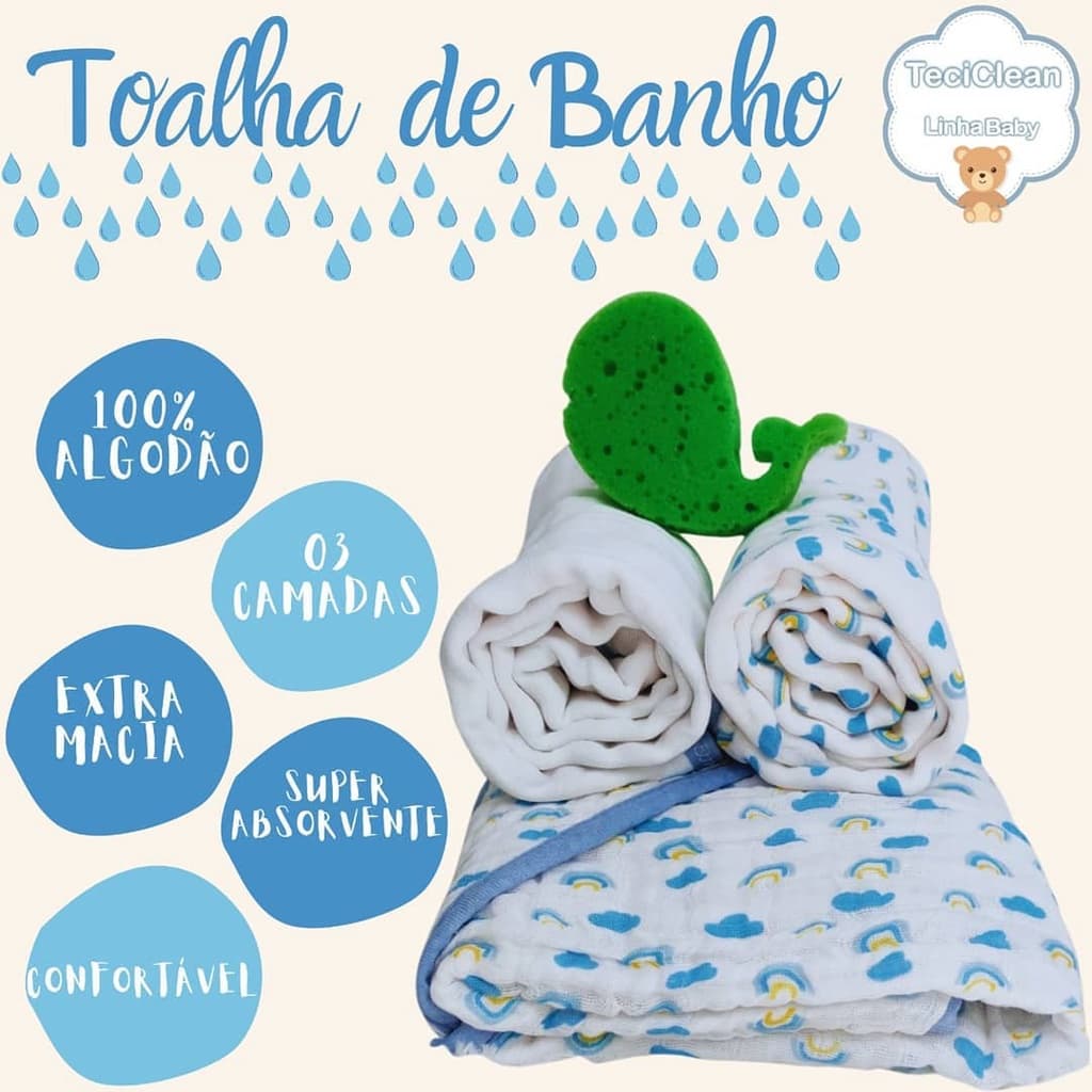 TOALHA FRALDA SOFT BEBÊ RECÉM NASCIDO SECA DOBRINHA