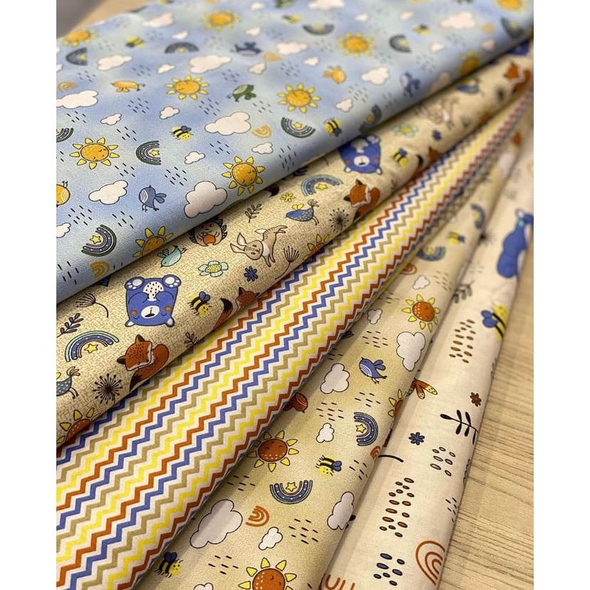 Tecido Tricoline 100% Algodão 50cm x 1,50m Estampa Infantil Patchwork