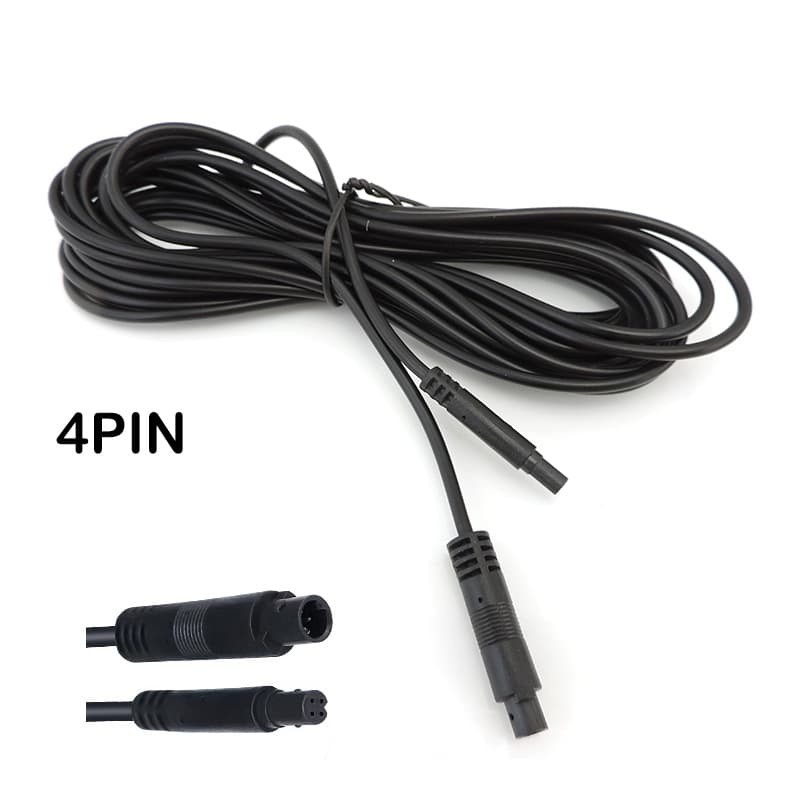 1/2/3/5/6m Cabo Macho Para Fêmea Carro DVR Vista Traseira Conector Extensão Câmera 4 Pinos Fio Cobre