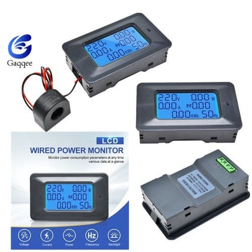 Gaqqee Voltímetro AC 110-250V 20A/100A 6 Em 1 Amperímetro De Testador Elétrico Digital LCD