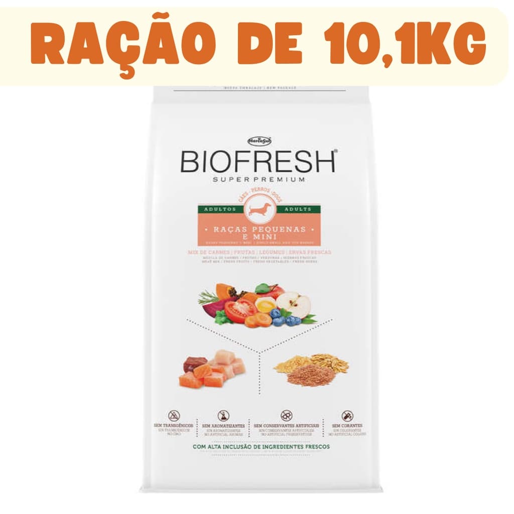 Ração Biofresh Cães Adultos Raças Pequenas e Mini 10,1kg