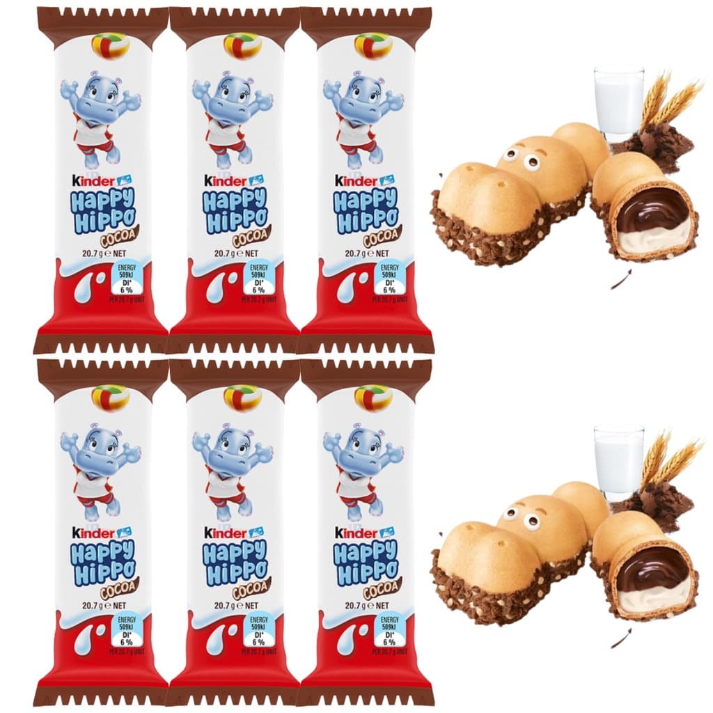 Kit 6un Kinder Happy Hippo Importado Alemanha Com Nutella