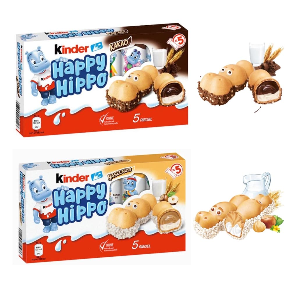 Kinder Happy Hippo Importado Kit 2 Cx Com 5 - 2 Sabores