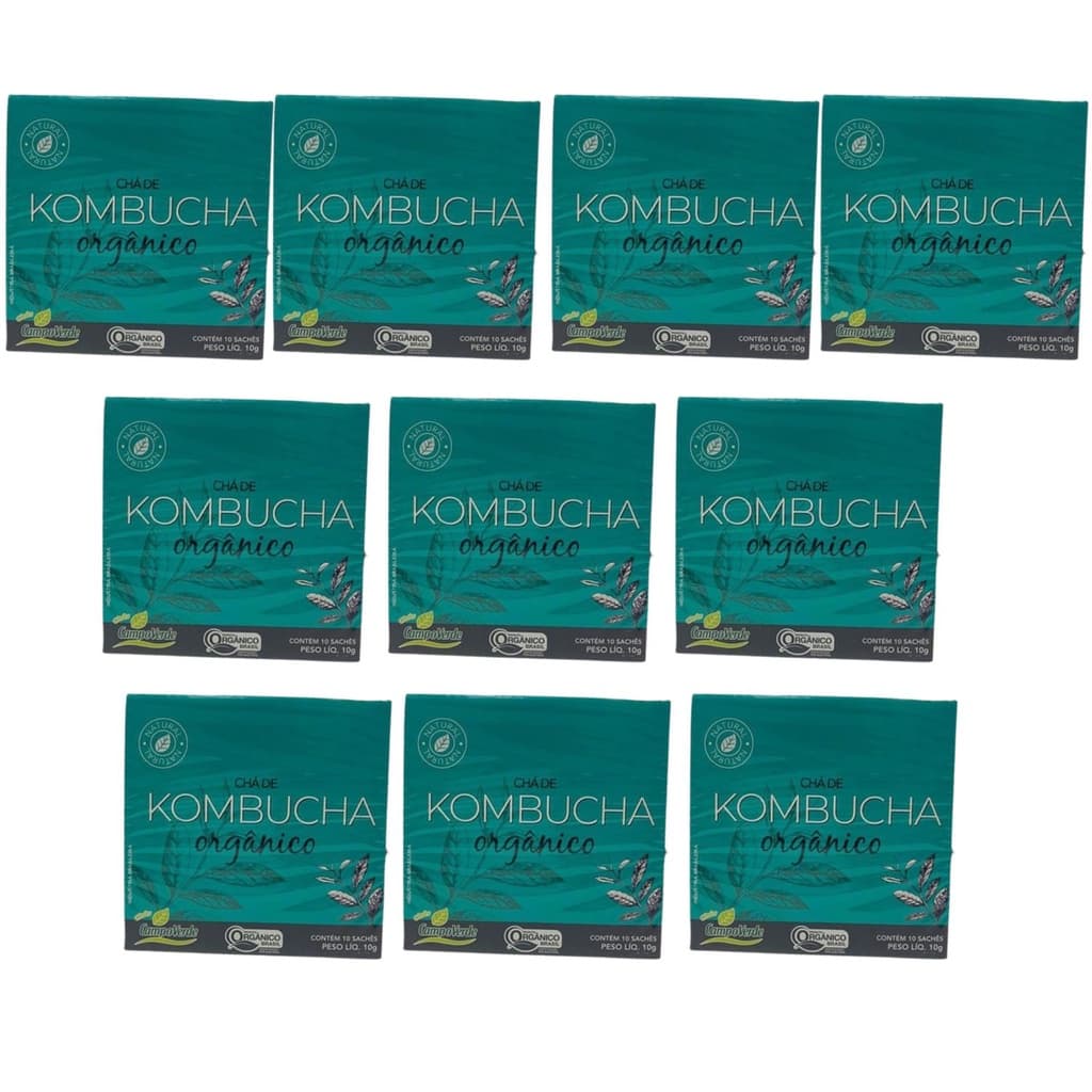 Kombucha Chá Orgânico Campo Verde Kit 10cx (100 Sachês)