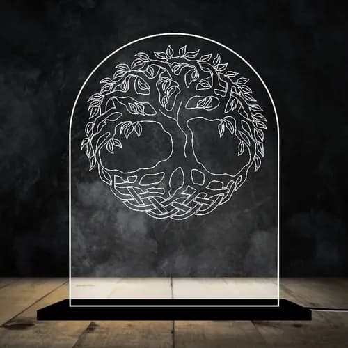 Luminária Para Decoração Arvore Da Vida Mae Decoração Presente Led Acrílico