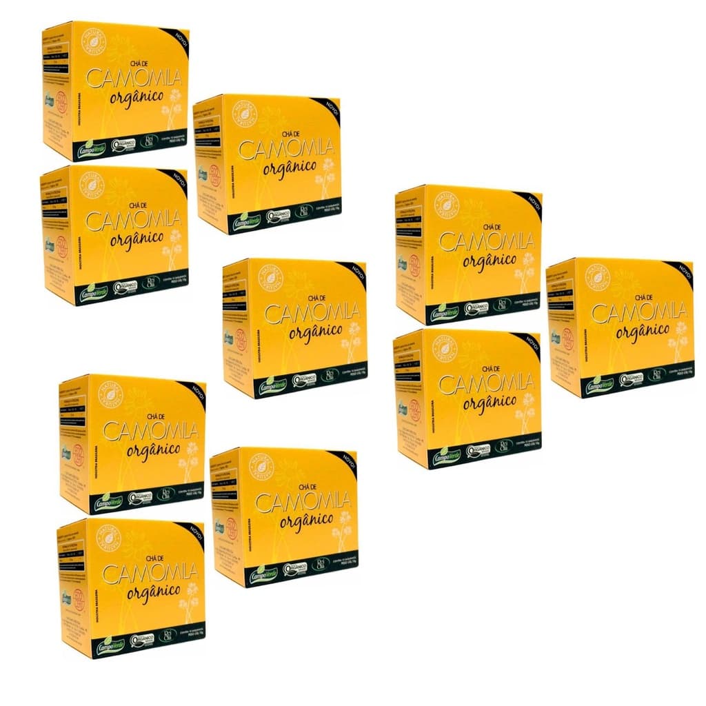 Camomila Chá Orgânico Kit 10cx (100 Sachês) Campo Verde