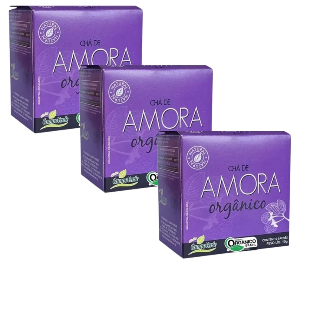 Kit 3cx Chá de Amora – Orgânico (30 sachês) – Campo Verde
