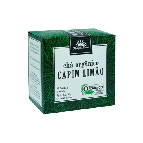 Kit 3X: Chá de Capim Limão Orgânico Kampo de Ervas 10 sachês