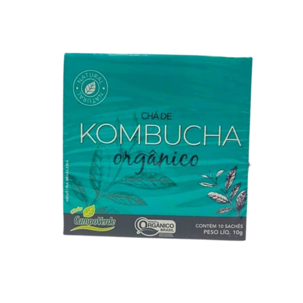 Chá Kombucha - Chá Verde Fermentado, Hortelã e Mate Orgânico (10 sachês) Campo Verde