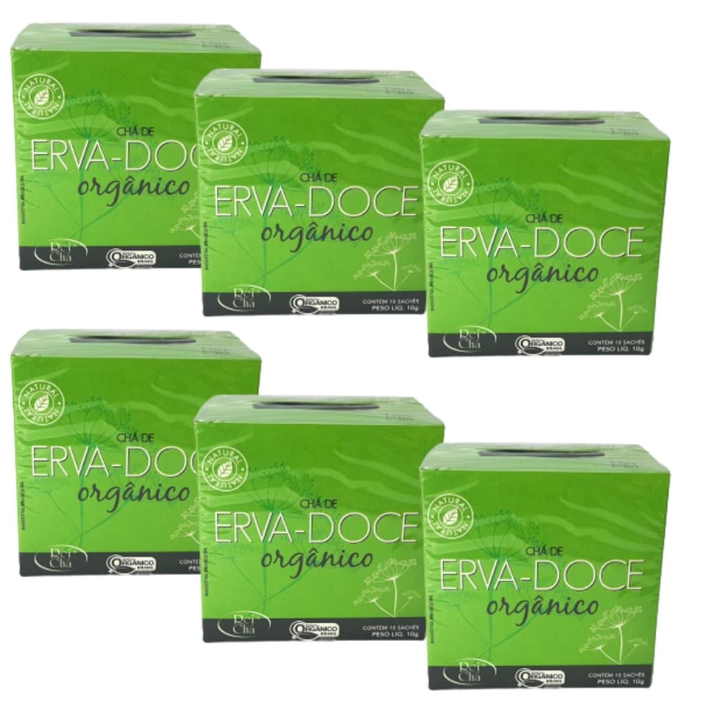 Kit 6cx Chá Erva-Doce Orgânico (60 sachês) – Campo Verde